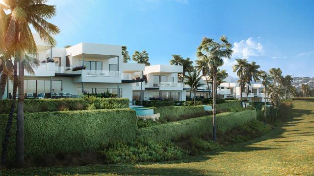 Imagen 4 de Villas adosadas contemporáneas en Santa Clara, Marbella con piscinas y vistas al golf